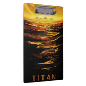 Titan der größte Mond des Planeten Saturn Klemmbrett (Rechts)