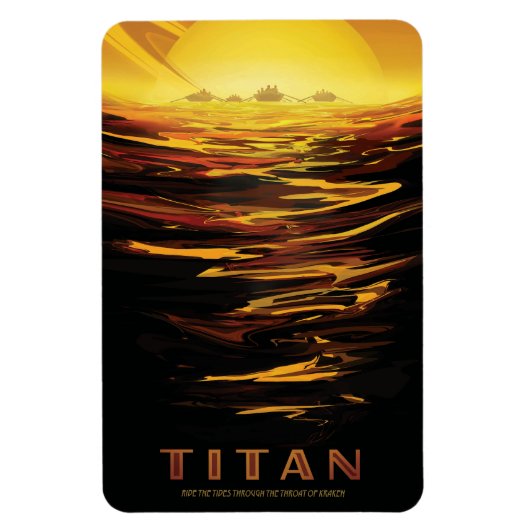 Titan der größte Mond des Planeten Saturn Magnet (Vertikal)