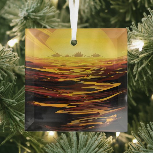 Titan der größte Mond des Planeten Saturn Ornament Aus Glas (Insitu)
