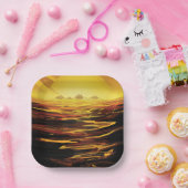 Titan der größte Mond des Planeten Saturn Pappteller (Party)