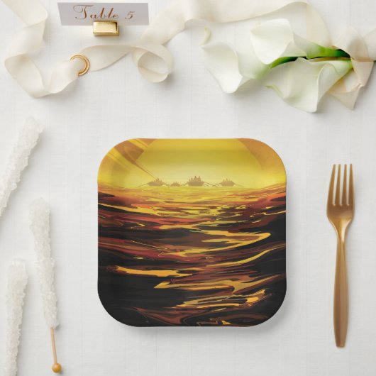 Titan der größte Mond des Planeten Saturn Pappteller (Hochzeit)