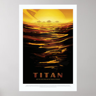 Titan der größte Mond des Planeten Saturn Poster