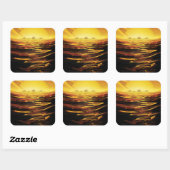 Titan der größte Mond des Planeten Saturn Quadratischer Aufkleber (Blatt)