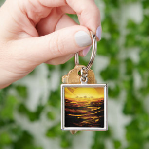 Titan der größte Mond des Planeten Saturn Schlüsselanhänger