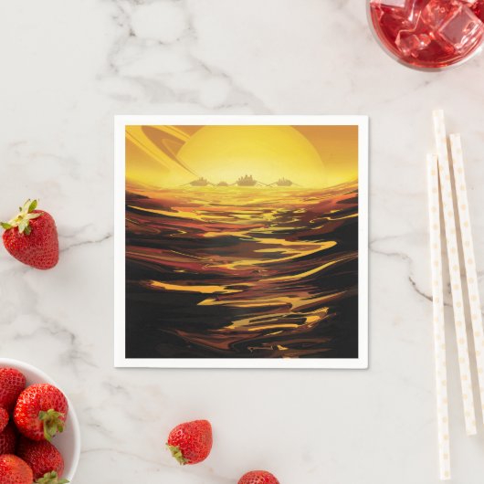 Titan der größte Mond des Planeten Saturn Serviette (Beispiel)