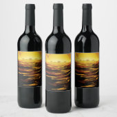 Titan der größte Mond des Planeten Saturn Weinetikett (Flaschen)