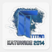 Titan holo quadratischer aufkleber (Vorderseite)