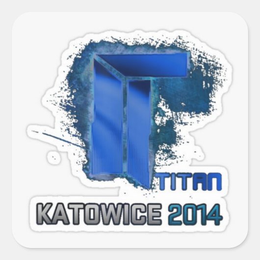 Titan holo quadratischer aufkleber (Vorderseite)