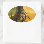 TITAN IM WÜSTEN DER HYPERION OVALER AUFKLEBER (Tasche)