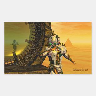 TITAN IM WÜSTEN DER HYPERION RECHTECKIGER AUFKLEBER