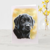 Titan-Labrador-Welpen-Gruß-Karte Karte (Gelbe Blume)
