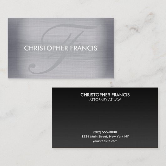 Titan-Monogramm-Visitenkarten Visitenkarte (Vorne/Hinten)