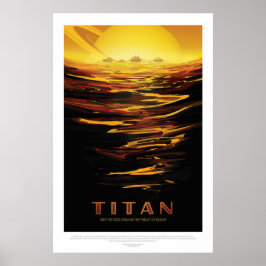 Titan Moon of Saturn Urlaub Werbung Weltraumtouris Poster