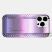 Titan Pink Silber Edelstahl-Druck iPhone Hülle (Rückseite (Horizontal))