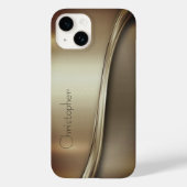 Titan Polished Bronze Radial Metallic iPhone 15 Case-Mate iPhone Hülle (Rückseite)