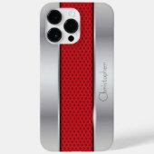 Titan Red Silver Stainless Steel Print Case-Mate iPhone Hülle (Rückseite)