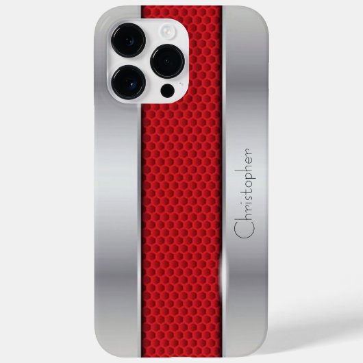 Titan Red Silver Stainless Steel Print Case-Mate iPhone Hülle (Rückseite)