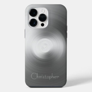 Titan Silber Edelstahl Druck iPhone 14 Pro Max Hülle