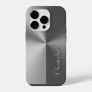 Titan Silber Edelstahl Druck iPhone 14 Pro Hülle
