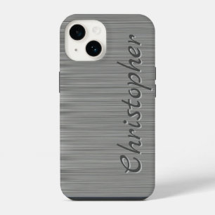 Titan Silber Edelstahl Metallic iPhone 14 Hülle