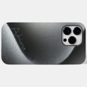 Titan Silber, grau, Edelstahl, Druck Case-Mate iPhone Hülle (Rückseite (Horizontal))