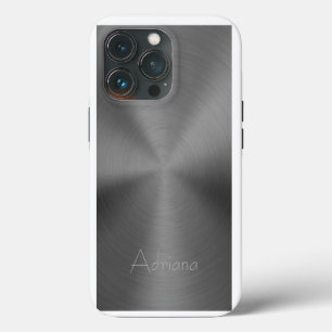 Titan silber grau Edelstahl Druck iPhone 13 Pro Hülle