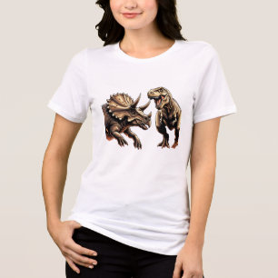 🦖 Titan T-Rex Showdown - Ultimate Dinosaur T-Shir Tri-Blend Shirt