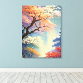 Titan-Turm: Ein majestätischer Baum im Wald Leinwanddruck (Insitu (Holzboden))