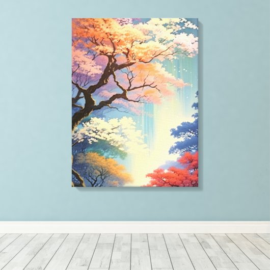 Titan-Turm: Ein majestätischer Baum im Wald Leinwanddruck (Insitu (Holzboden))