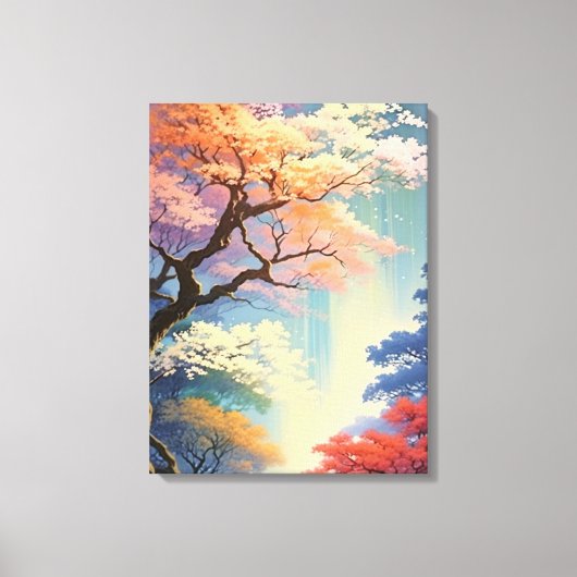 Titan-Turm: Ein majestätischer Baum im Wald Leinwanddruck (Vorderseite)