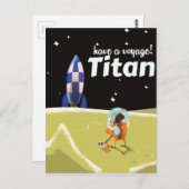 Titan Vintag Science Fiction Reiseplakat Postkarte (Vorne/Hinten)