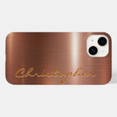 Titanbronze Shiny Stainless Steel Metal 15 Case-Mate iPhone Hülle (Rückseite (Horizontal))