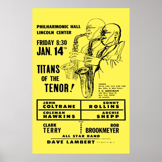 Titanen von Tenor im Zentrum von Lincoln Poster (Vorne)