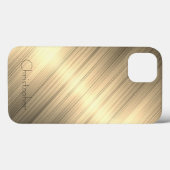 Titangold Edelstahl Drucktelefon 15 Case-Mate iPhone Hülle (Rückseite (Horizontal))