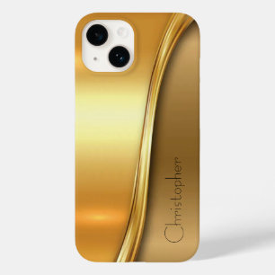 Titangold Edelstahl Drucktelefon 15 Case-Mate iPhone 14 Hülle