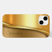 Titangold Edelstahl Drucktelefon 15 Case-Mate iPhone Hülle (Rückseite (Horizontal))