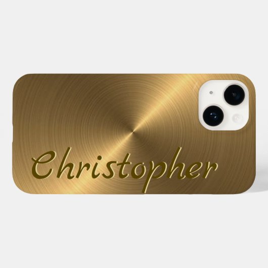 Titangold Edelstahl Metallic Case-Mate iPhone Hülle (Rückseite (Horizontal))