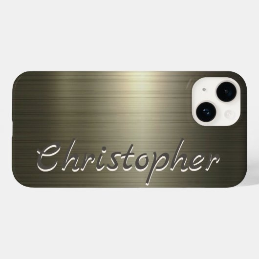 Titangold Edelstahl Metallic Case-Mate iPhone Hülle (Rückseite (Horizontal))