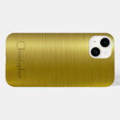 Titangold Edelstahl Metallic Case-Mate iPhone Hülle (Rückseite (Horizontal))