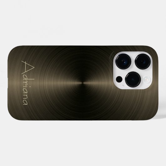 Titangold Edelstahl Metallic Case-Mate iPhone Hülle (Rückseite (Horizontal))