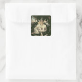 Titania Awakes, umgeben von Attendant Quadratischer Aufkleber (Tasche)