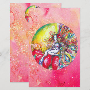 TITANIA Blume FAIRE, rosa Gelbe Glitzern Briefpapier