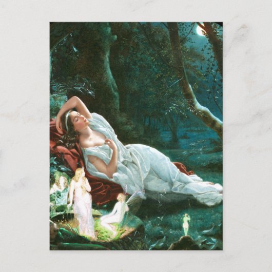 Titania Schlafen im Mondschein - Simmons Art Postkarte (Vorderseite)