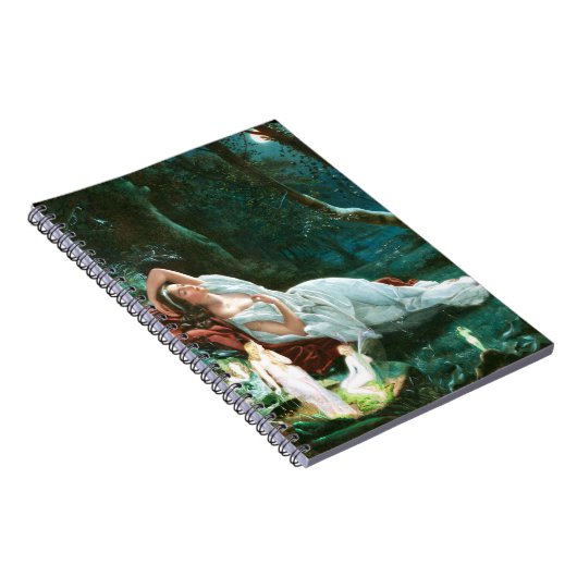 Titania Schlafen im Mondschein Simmons Fee Kunst Notizblock (Rechte Seite)