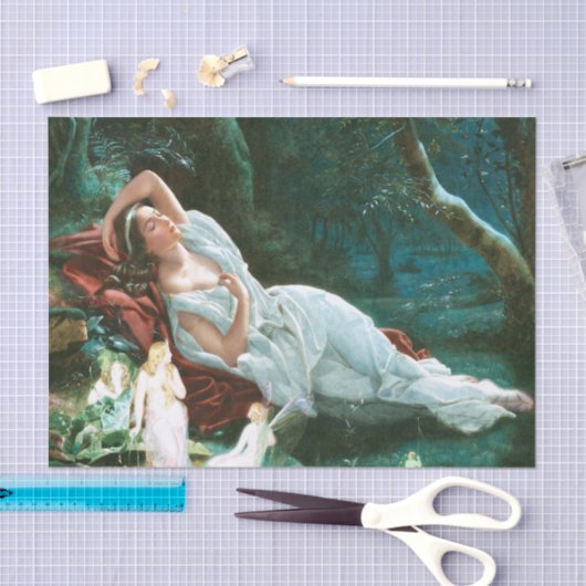 Titania Schlafen in der Mondlichtmühle Kunst Seidenpapier (Handwerk)