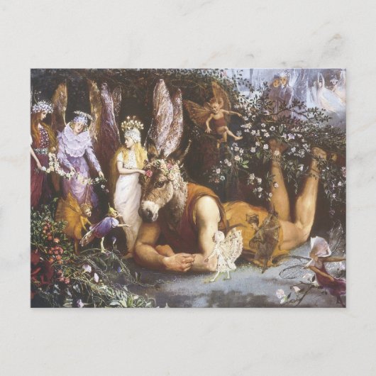 Titania und Bottom, Sommernachtstraum Postkarte (Vorderseite)