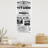 Titanic 3rd Class Advertising Poster (Küche)