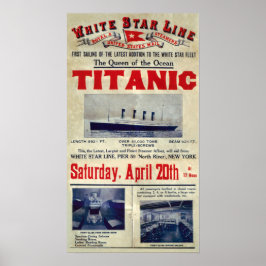 Titanic Ankunft Willkommensanzeige 20. April 1912 Poster