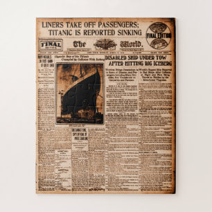 Titanic berichtete Sinking World News 1912 Puzzle