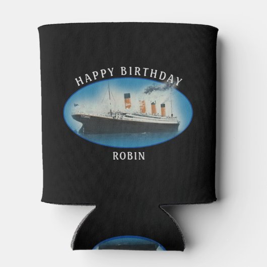 Titanic Birthday Black RMS White Star Line Schiff Dosenkühler (Rückseite)